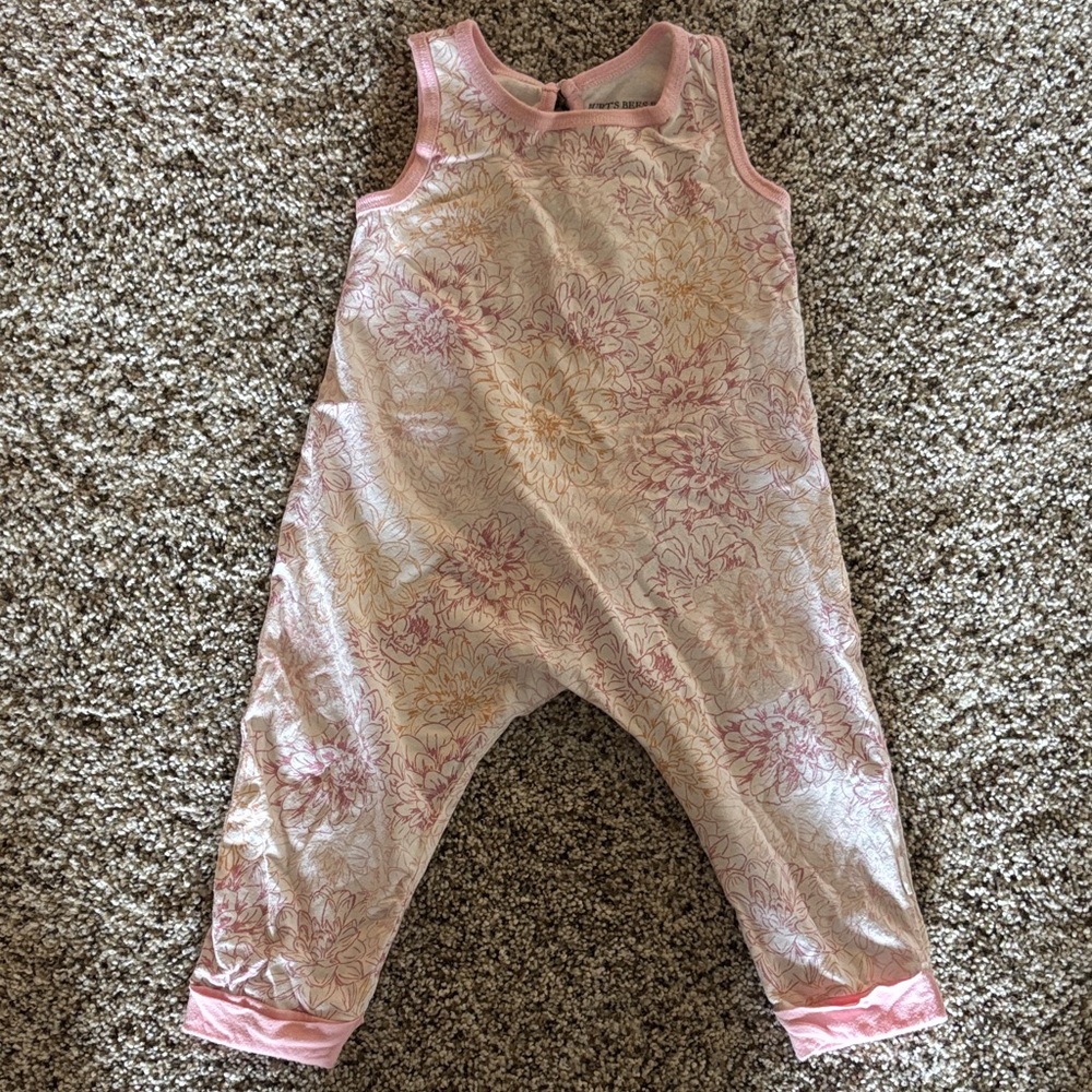 Kids Floral Pink Sleeveless Jumpsuit